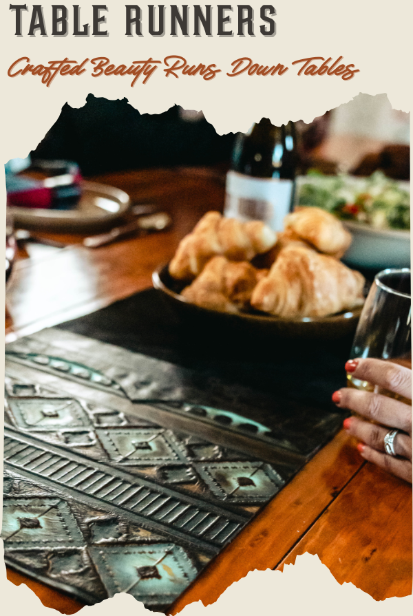 Handcrafted leather table runners collection