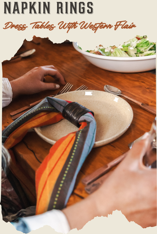Handcrafted leather napkin rings collection