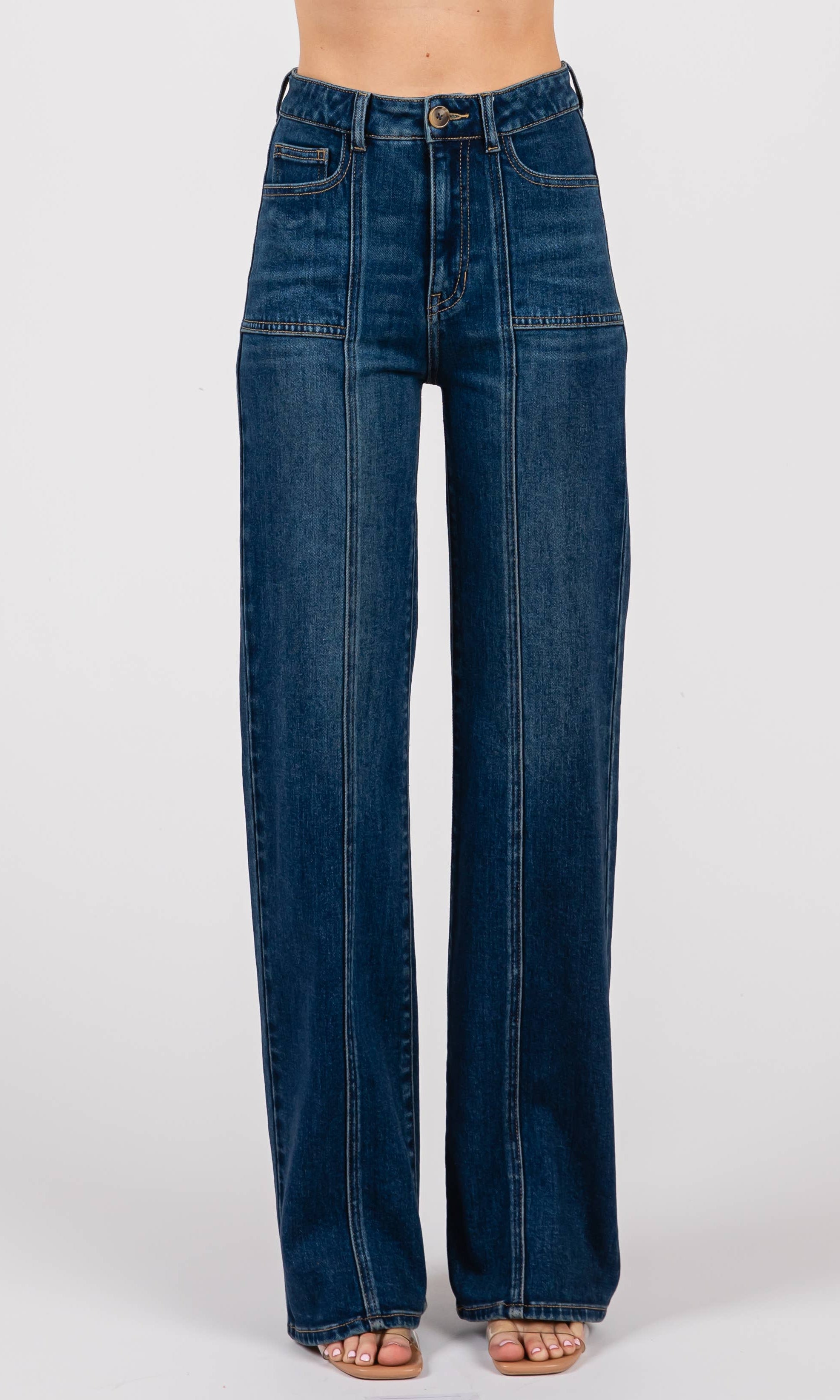 Blue jeans on a white background