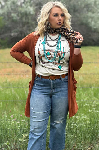 Longhorn design on a short sleeve crew neck tee