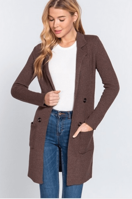 Chocolate Brown Cardigan Copper & Lace Western