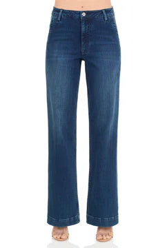 Morrison Denim – The Confidante “Love Her Madly” Mid-Rise Wide-Leg Jean | Dark Wash, Utility Back Pockets, Stretch