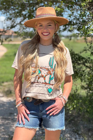Longhorn design on a short sleeve crew neck tee