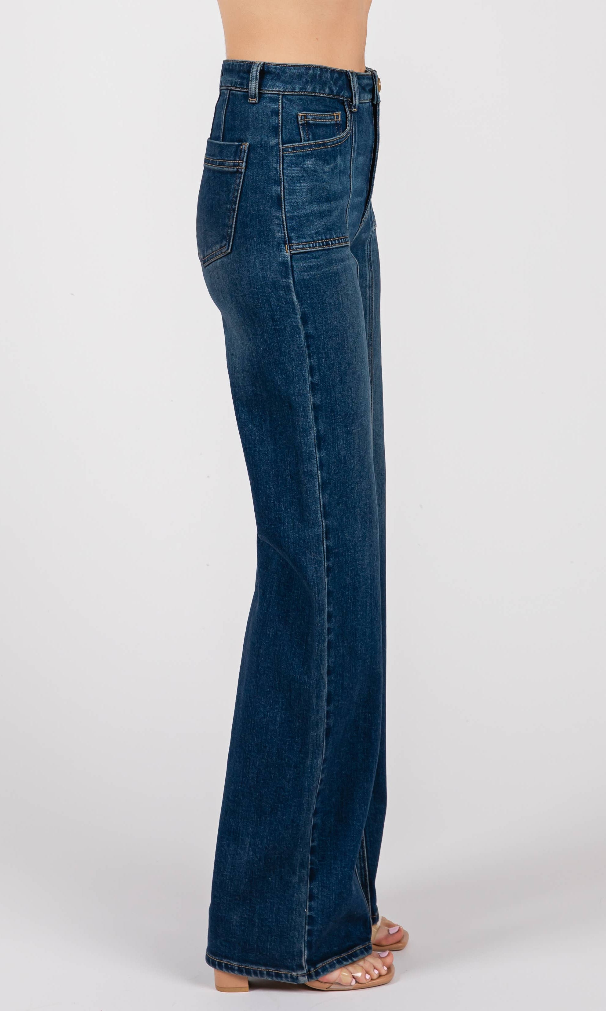 Blue jeans on a white background