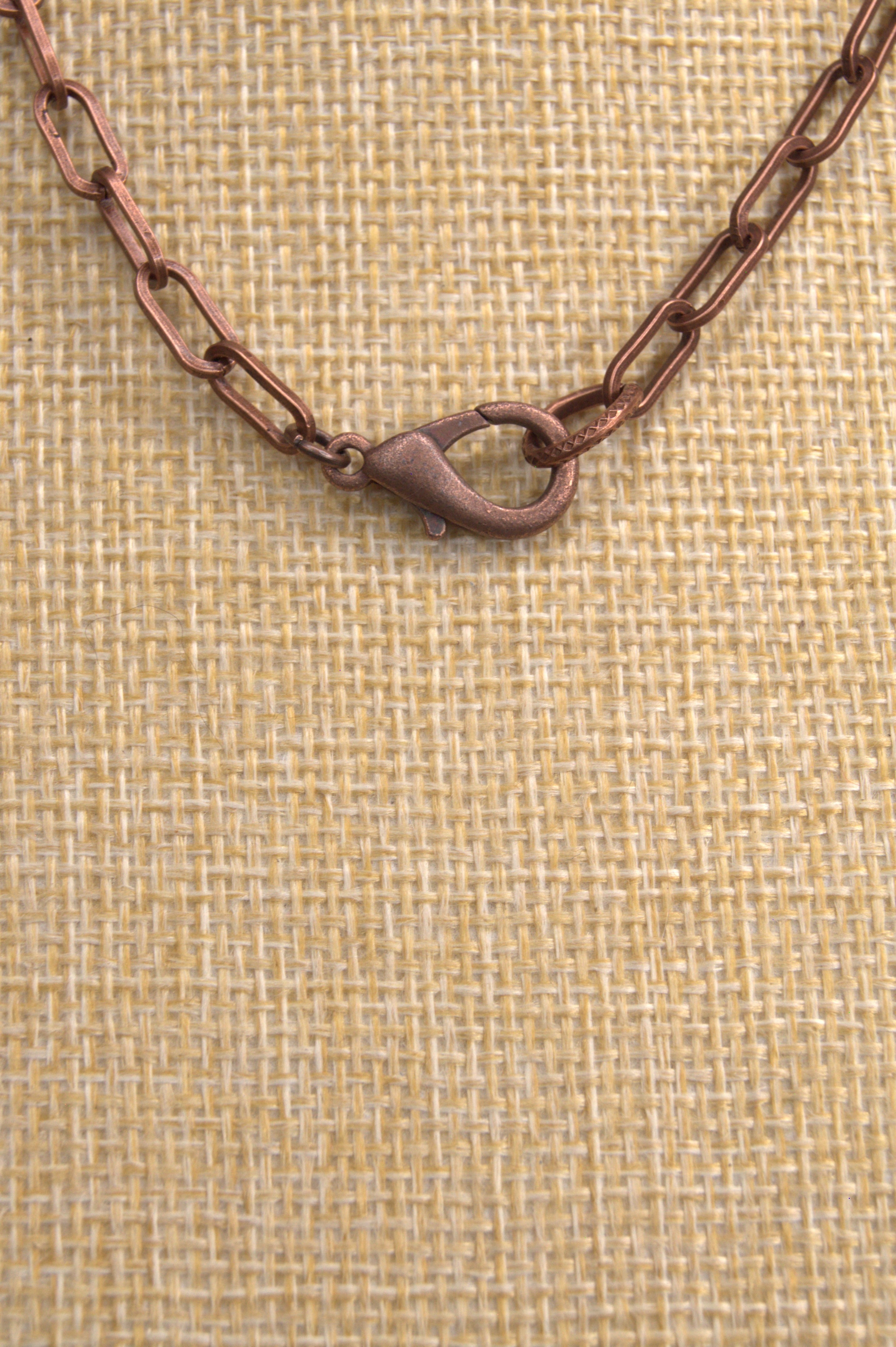 copper paper clip chain with copper lobster claw clasp