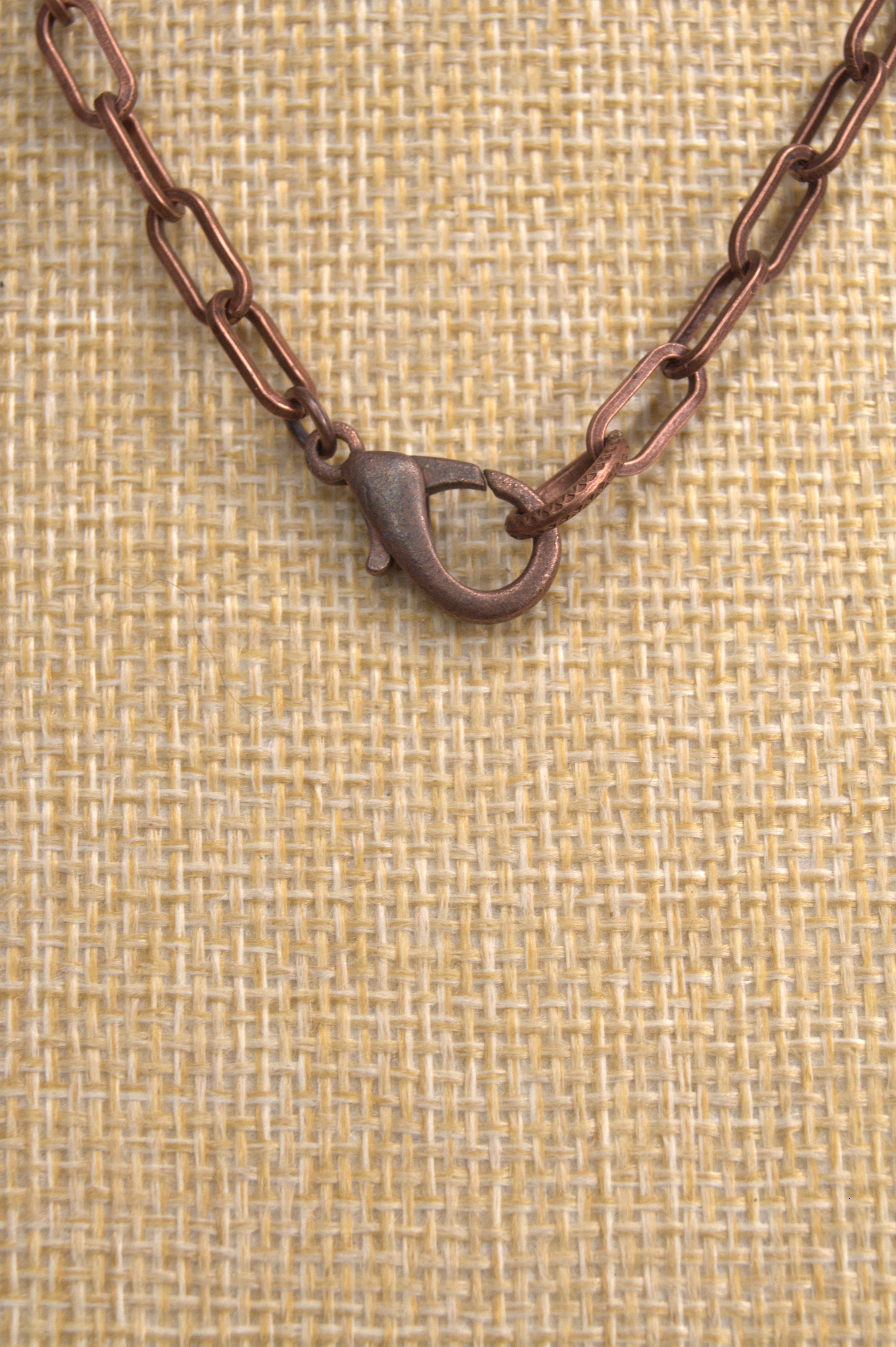 Delilah Solo Picasso Jasper Single-Nugget Pendant Necklace | Copper Paperclip Chain, Lobster Clasp | Copper & Lace Handcrafted