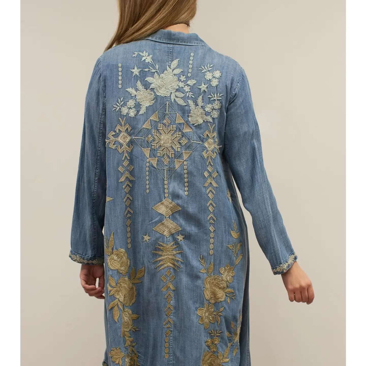 Caite & Kyla Embroidered Denim Laramie Jacket/Dress – Copper & Lace Western  Boutique