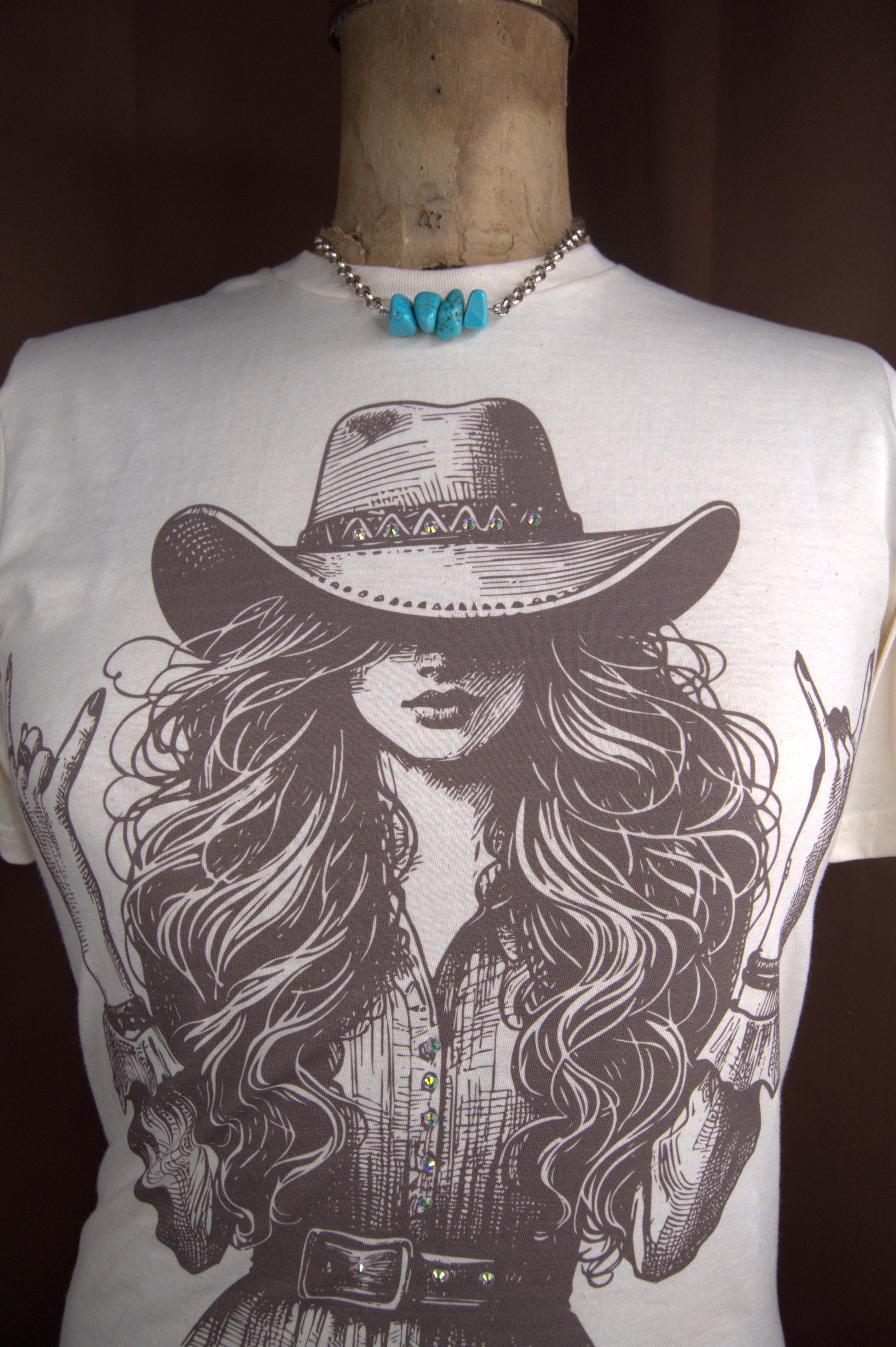 Mannequin wearing necklace