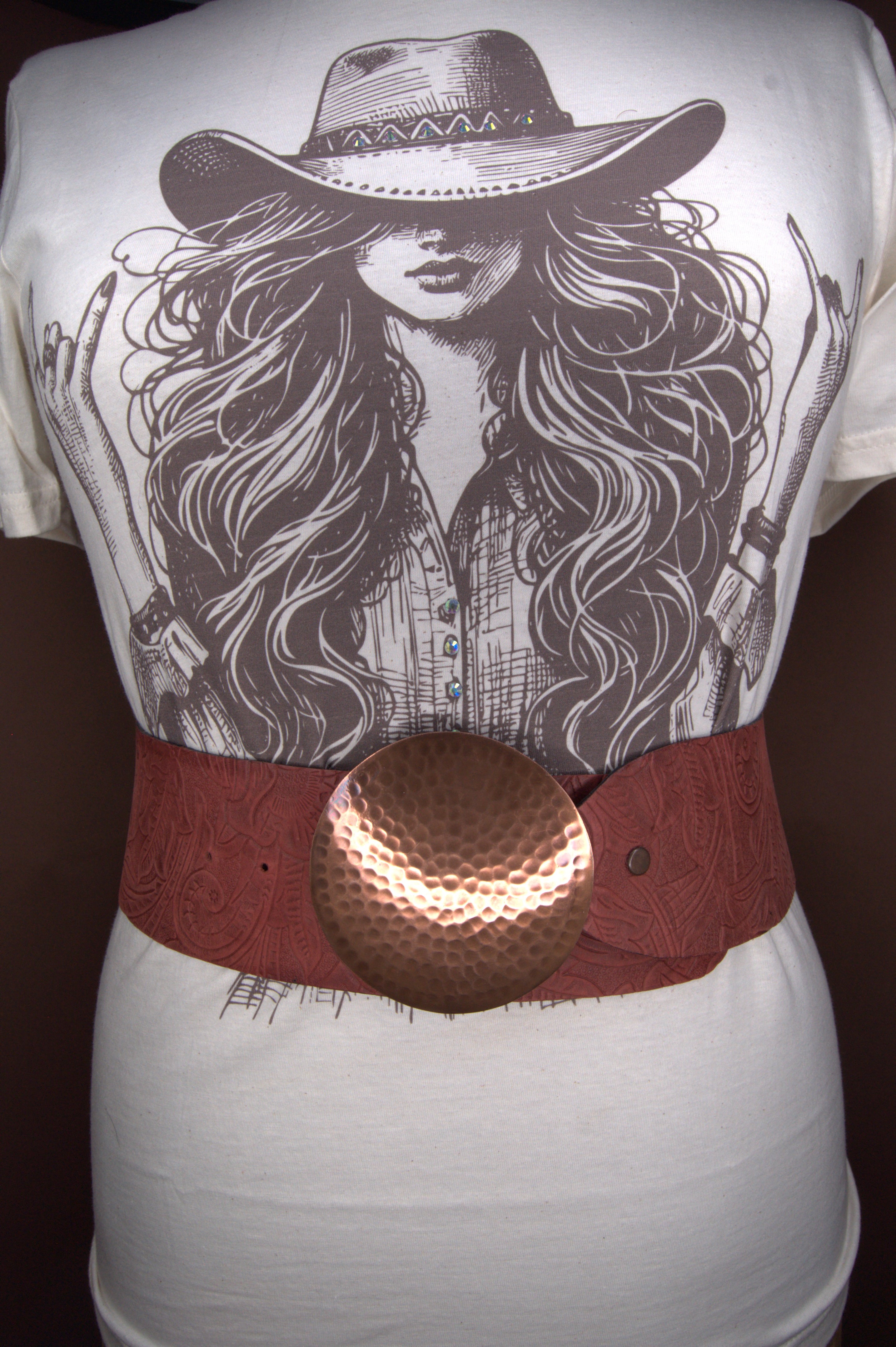Red handmade leather hip belt