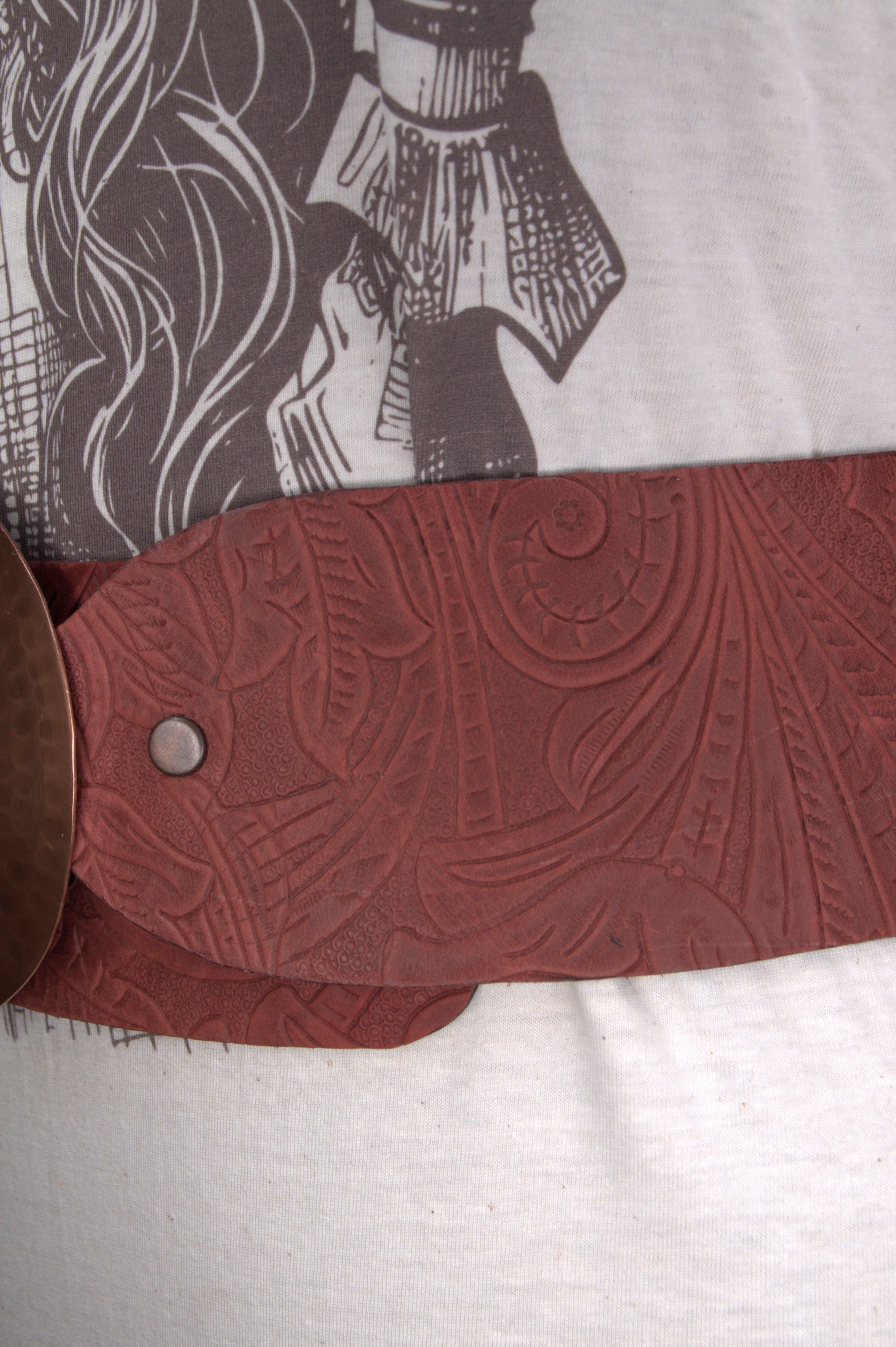 Red handmade leather hip belt