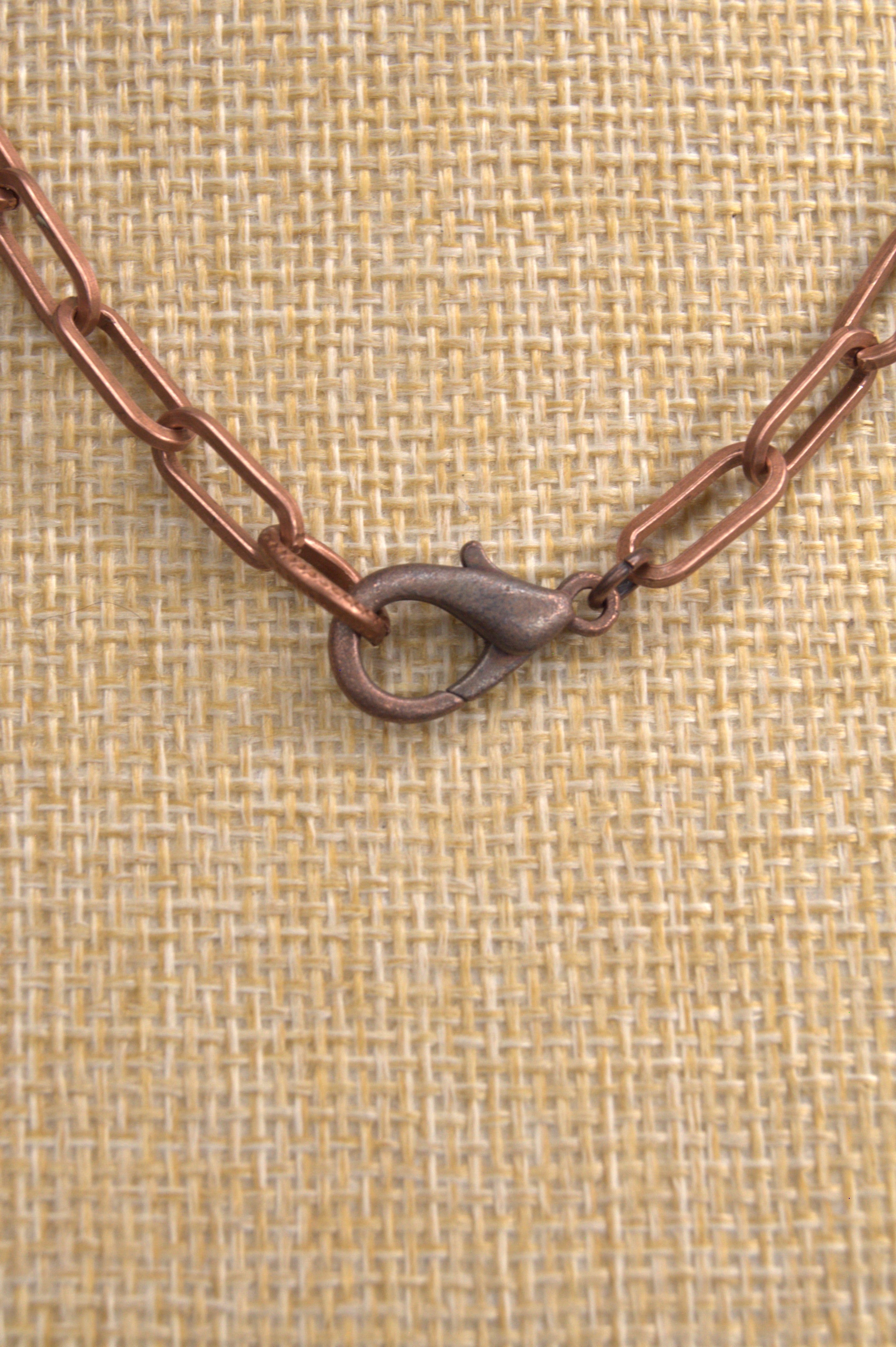 Copper paper clip chain with lobster clasp
