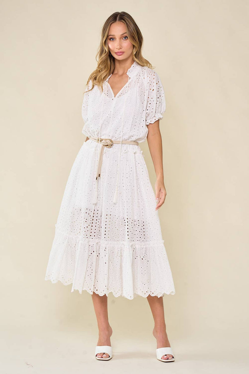 tiered knit maxi dress with eyelet trim Sara Eyelet Tiered Maxi Dress – Copper & Lace Western Boutique