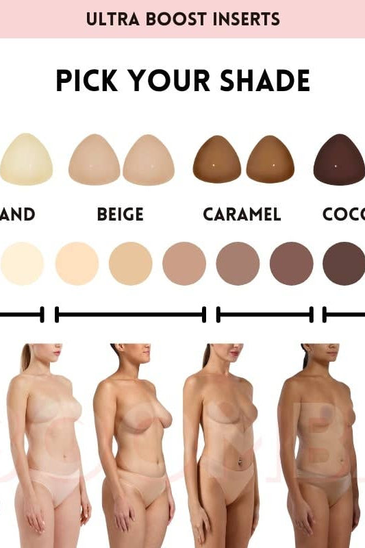 Color swatch chart for Ultra Boost inserts with skin tones and a barometer.