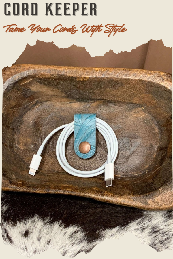 Handcrafted leather cord keeper collection