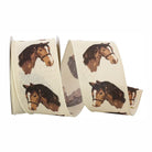 Ribbon with horse head pattern on a white background
