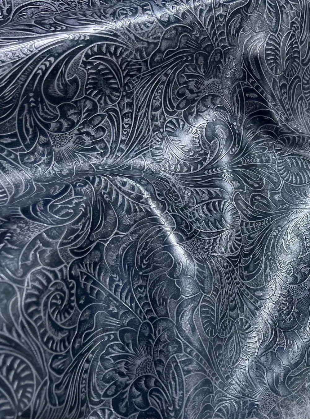 Saphire Embossed Leather Hide