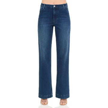 Morrison Denim – The Confidante “Love Her Madly” Mid-Rise Wide-Leg Jean | Dark Wash, Utility Back Pockets, Stretch