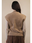 Calistoga mocha mock-neck sweater vest