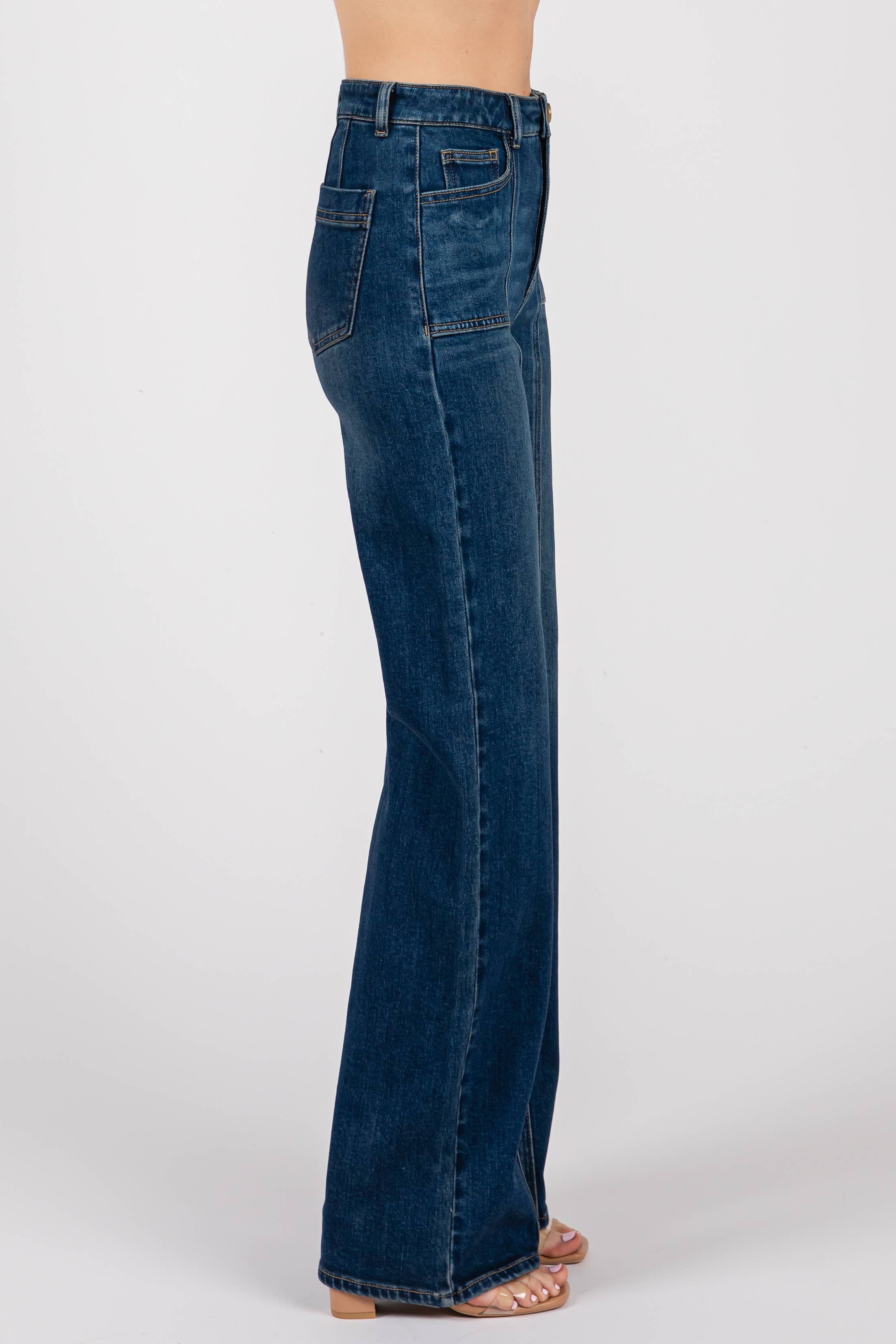Blue jeans on a white background