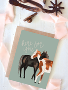 Here for you with two horses on the front of a blank card. Kraft envelope included
