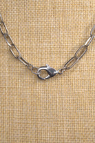 Silver paper clip chain with lobster clasp