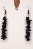 Dakota Black Onyx Chip Drop Earrings – Copper | 2½" Drop | Copper & Lace Handcrafted