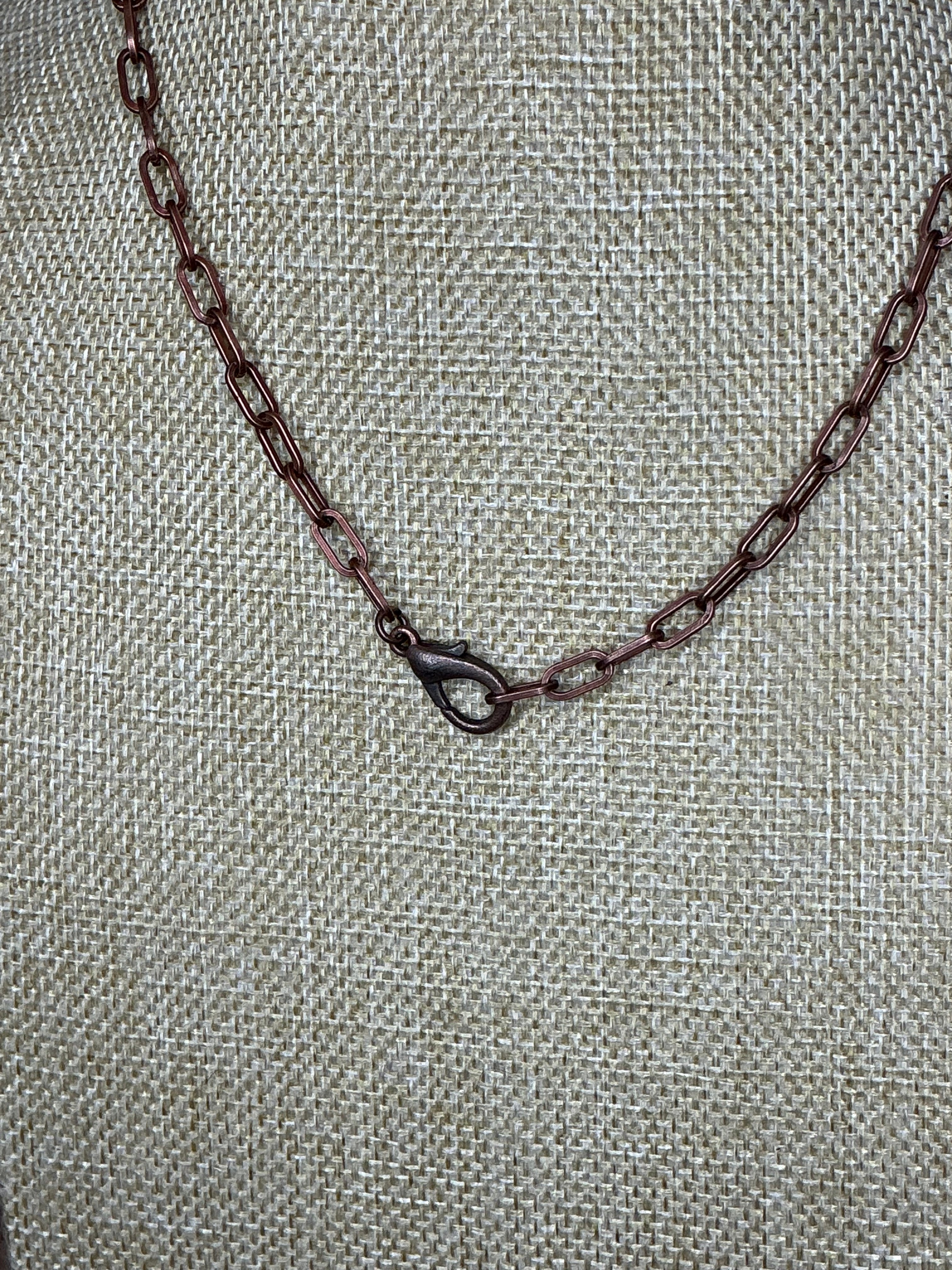 C&L Handcrafted Green Jade Chip Bar Necklace – Copper Paperclip