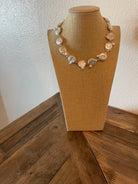 Large irregular coin pearls and champange 8mm glass crystals