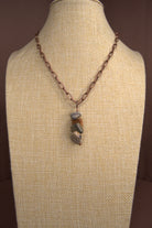 Picasso Jasper Four-Nugget Pendant Necklace | Copper Paperclip Chain, Lobster Clasp | Copper & Lace Handcrafted